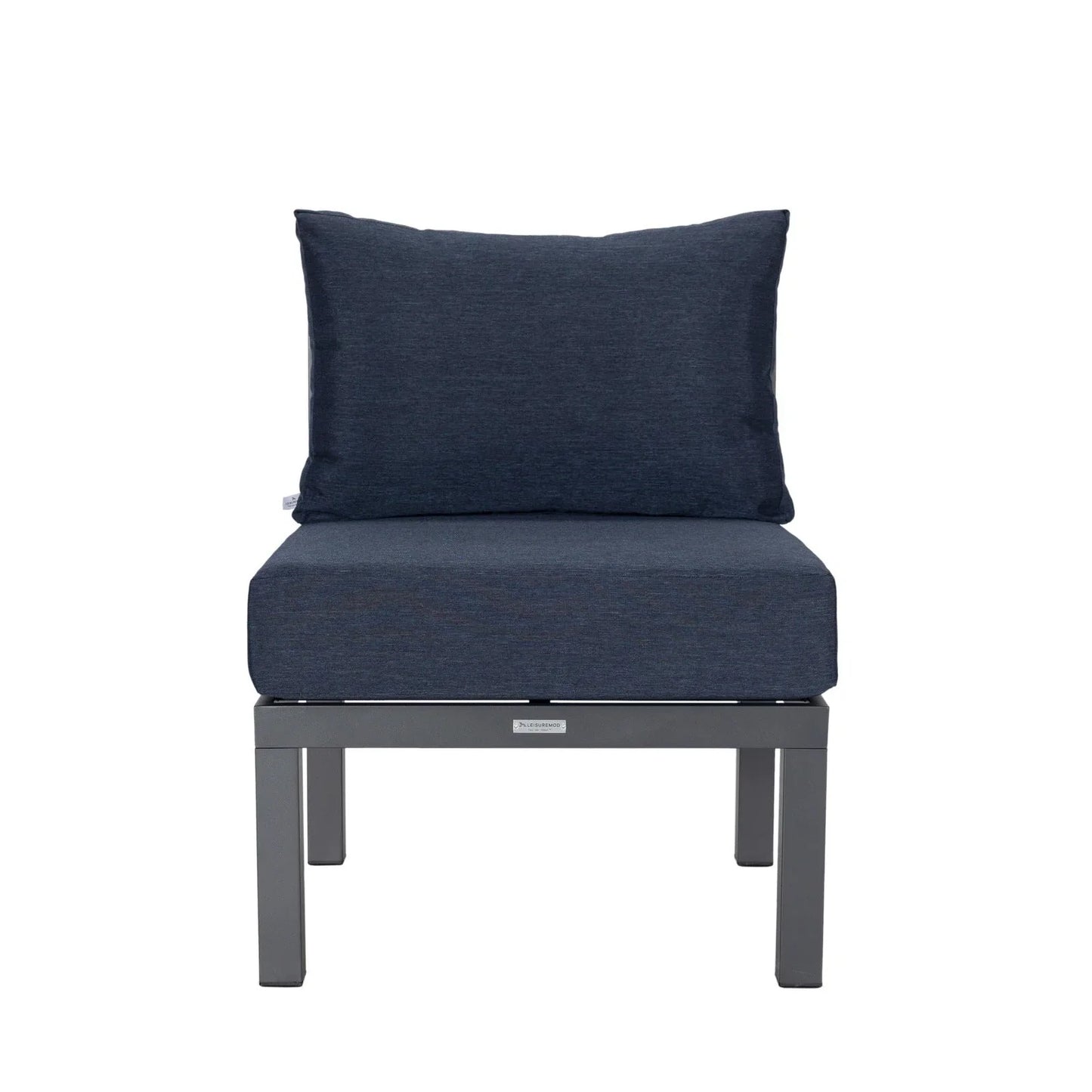 Chelsea 7-Piece Patio Sectional Set in Black Aluminum with Fire Pit Table - Elax Furniture