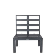 Chelsea 7-Piece Patio Sectional Set in Black Aluminum with Fire Pit Table - Elax Furniture