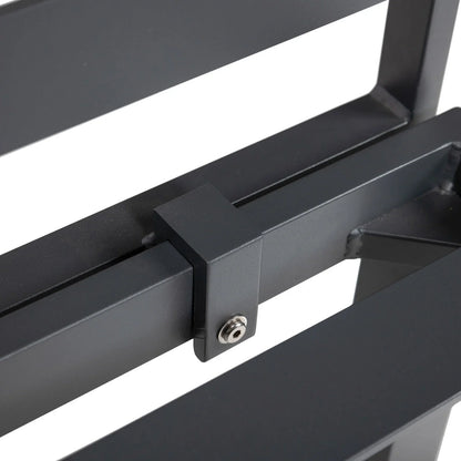 Chelsea 7-Piece Patio Sectional Set in Black Aluminum with Fire Pit Table - Elax Furniture