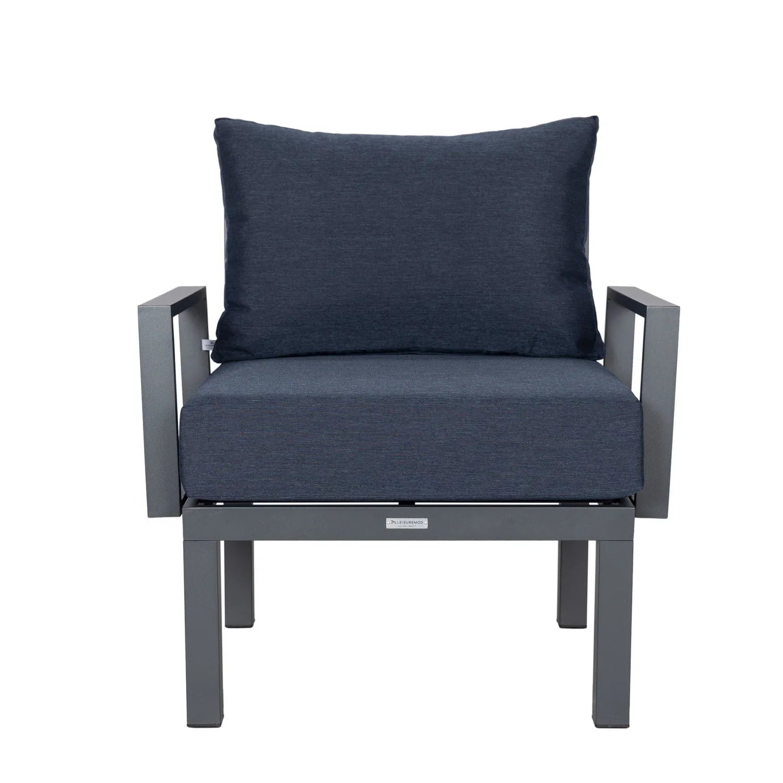 Chelsea 7-Piece Patio Sectional Set in Black Aluminum with Fire Pit Table - Elax Furniture