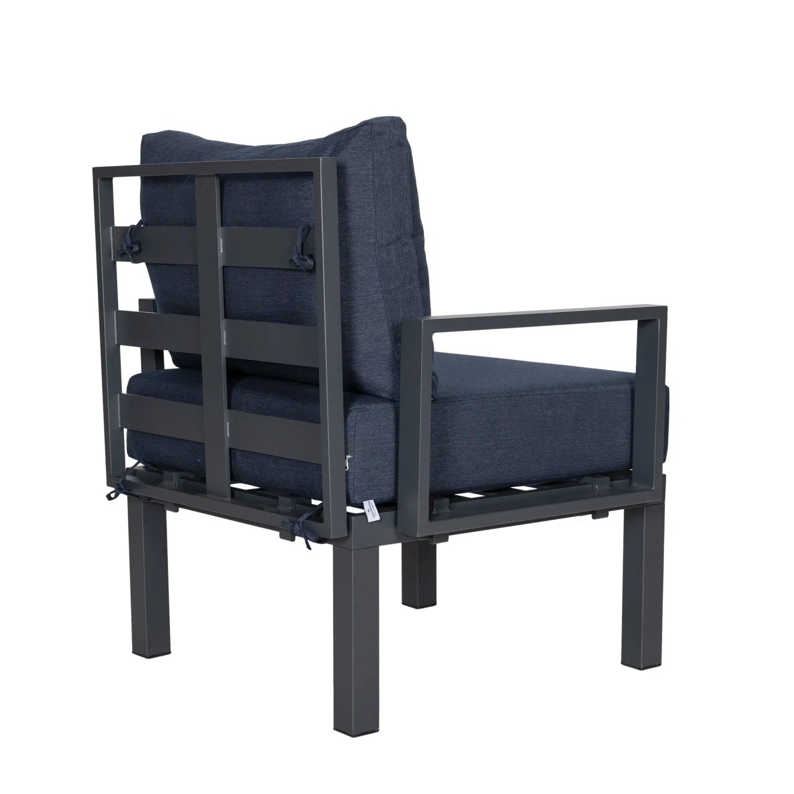 Chelsea 7-Piece Patio Sectional Set in Black Aluminum with Fire Pit Table - Elax Furniture