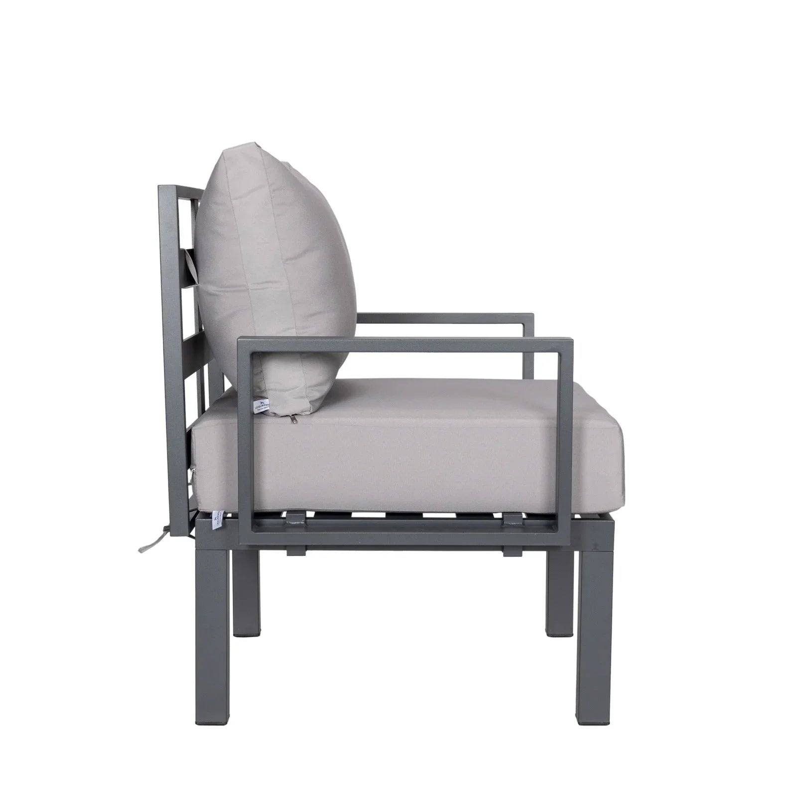 Chelsea 7-Piece Patio Sectional Set in Black Aluminum with Fire Pit Table - Elax Furniture