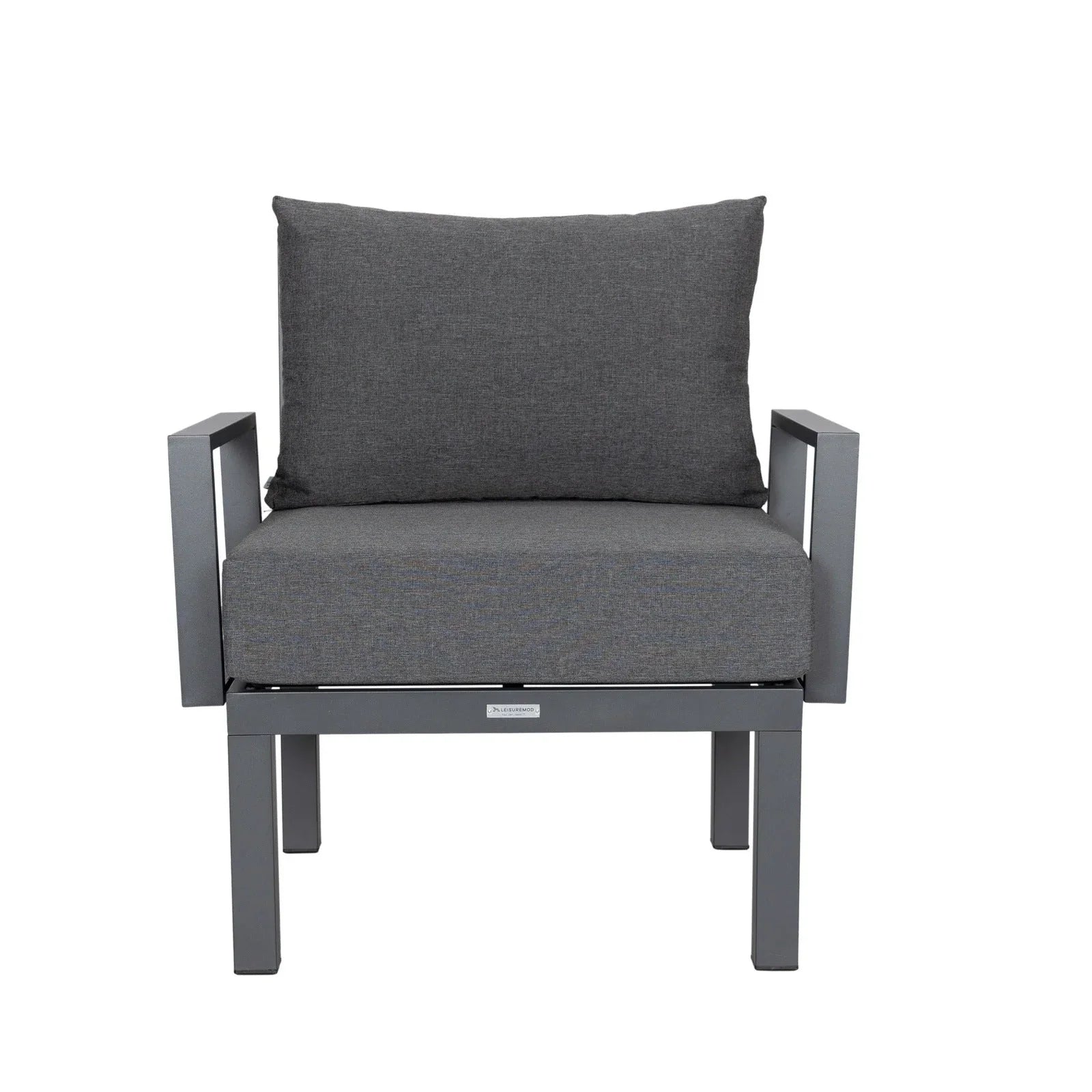 Chelsea 7-Piece Patio Sectional Set in Black Aluminum with Fire Pit Table - Elax Furniture