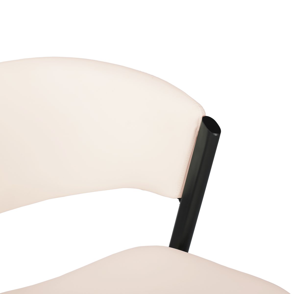 Aspen Dining Chairs Upholstered in Leather with Black Metal Legs