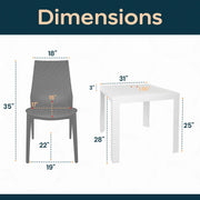 Kent Mid-Century Modern Weave Design 3-Piece Outdoor Patio Dining Set - Elax Furniture