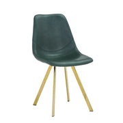 Markley Leather Dining Chair With Black/Gold Metal Legs