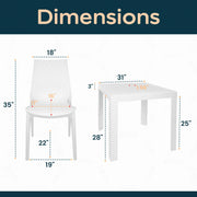 Kent Mid-Century Modern Weave Design 3-Piece Outdoor Patio Dining Set - Elax Furniture