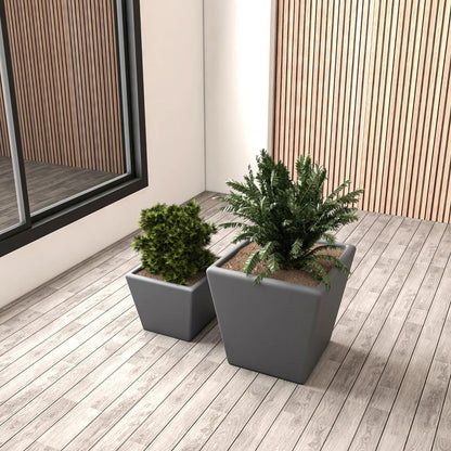 Blossom 4-Piece Fiberstone, Tapered Square Planter Set - Elax Furniture
