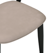 Aspen Dining Chairs Upholstered in Leather with Black Metal Legs