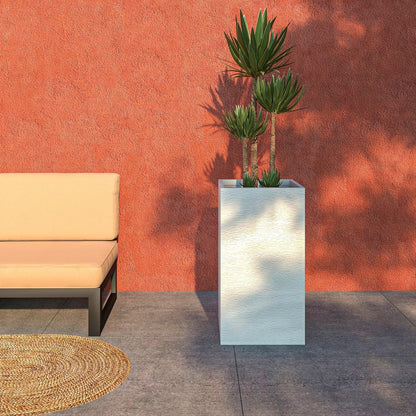 Basalt Fiberstone and MgO Clay Modern Tall Square Planter Pot for Indoor and Outdoor - Elax Furniture