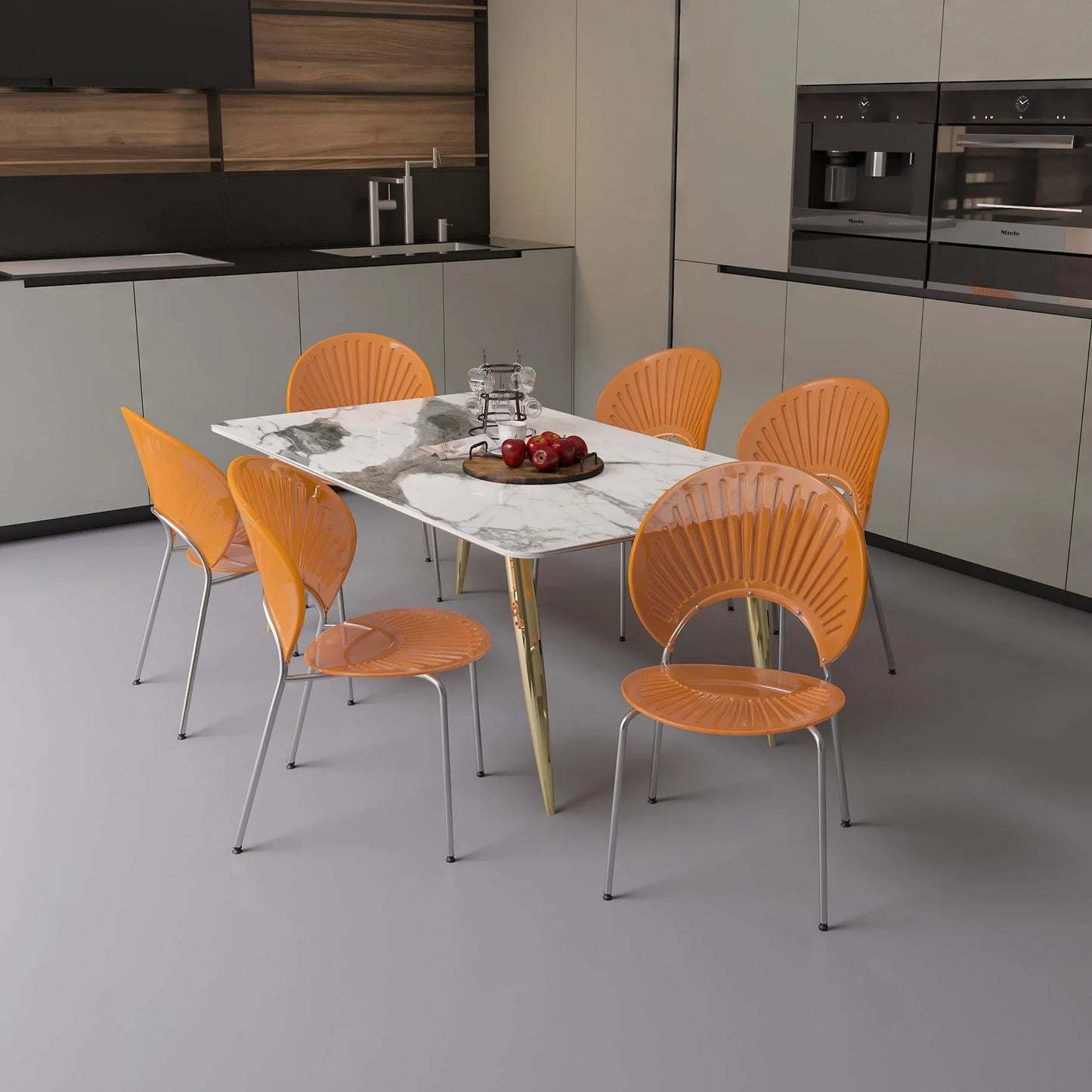 Opulent Modern Plastic Dining Chair in Chrome Metal Legs - Elax Furniture