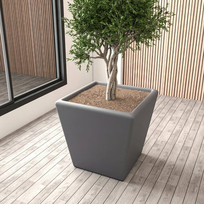 Blossom Fiberstone Tapered Square Planter Pot in Dark Grey - Elax Furniture