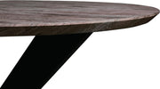 Ravenna 47-Inch Solid Wood Round Dining Table X-Shape Metal Legs