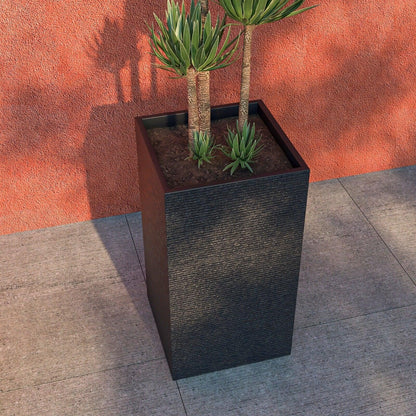 Basalt Fiberstone and MgO Clay Modern Tall Square Planter Pot for Indoor and Outdoor - Elax Furniture