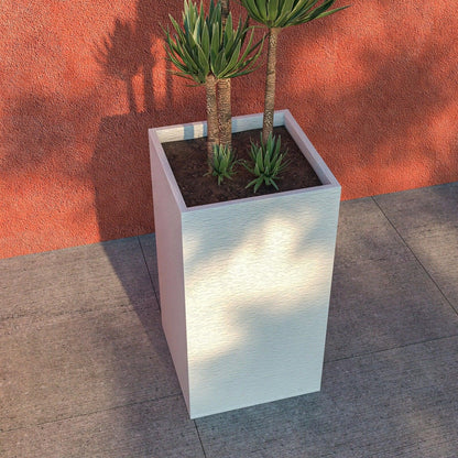 Basalt Fiberstone and MgO Clay Modern Tall Square Planter Pot for Indoor and Outdoor - Elax Furniture
