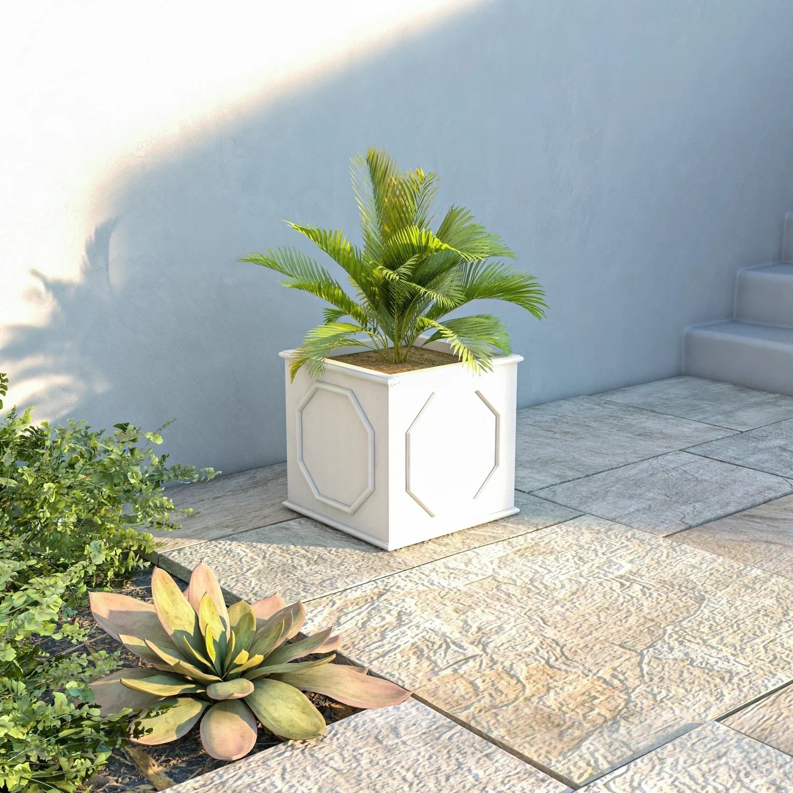 Sprout Modern Square Fiberstone and MGO Clay Planter for Indoor and Outdoor - Elax Furniture