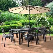 Chelsea Modern Aluminum Patio Dining Armchair with Removable Cushions - Elax Furniture