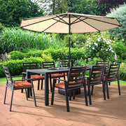 Chelsea Modern Aluminum Patio Dining Armchair with Removable Cushions - Elax Furniture