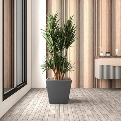 Blossom Fiberstone Tapered Square Planter Pot in Dark Grey - Elax Furniture