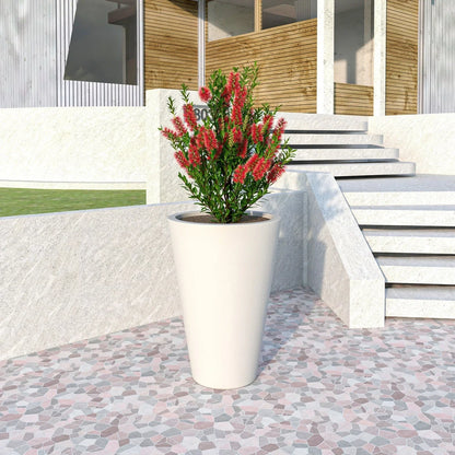 Pebble Modern Fiberstone and MGO Clay Tapered Round Planter for Indoor and Outdoor - Elax Furniture
