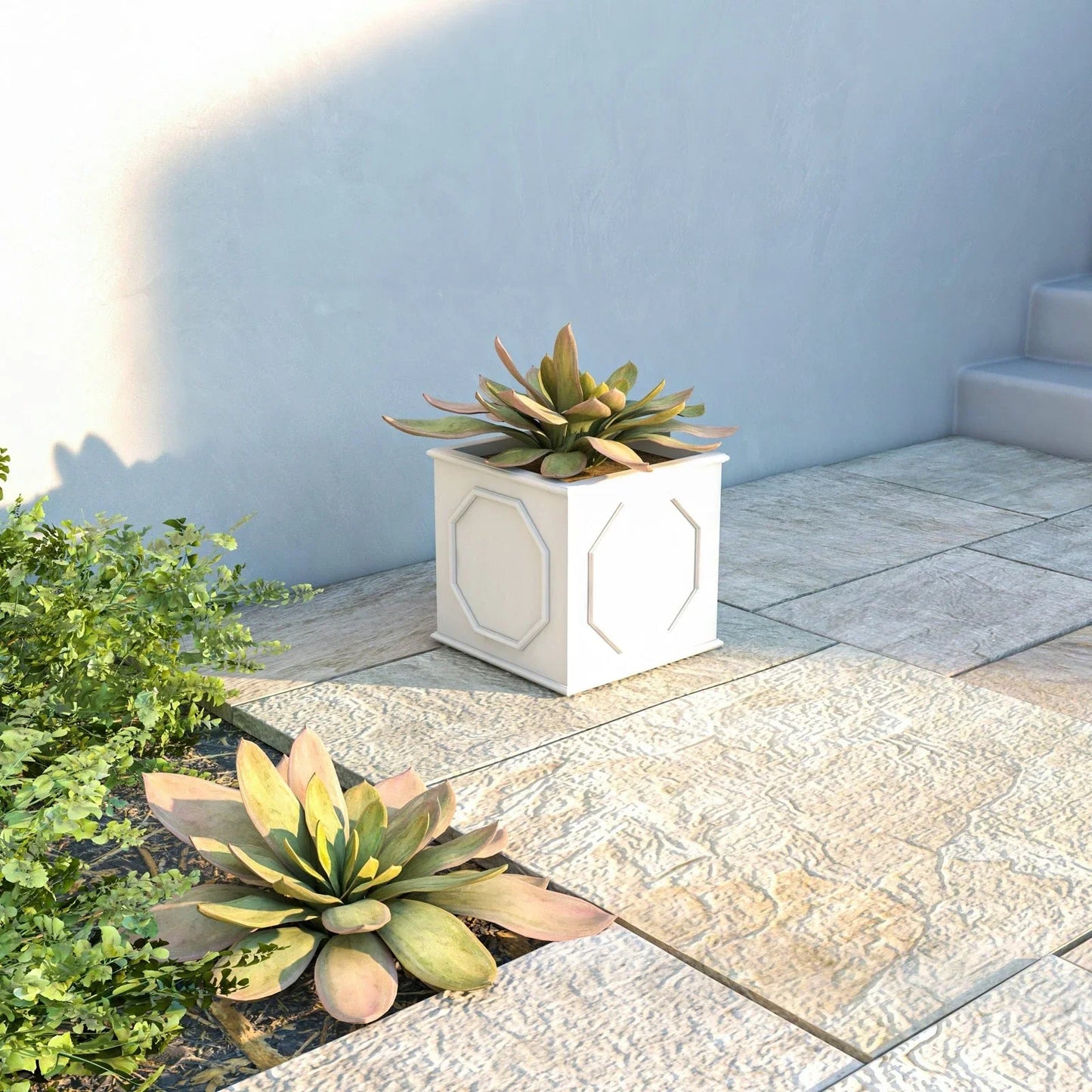 Sprout Modern Square Fiberstone and MGO Clay Planter for Indoor and Outdoor - Elax Furniture