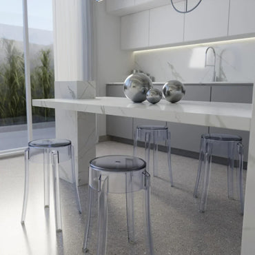 Averill Modern Plastic Dining Stool with Sturdy Seat and Legs for Kitchen and Dining Room - Elax Furniture