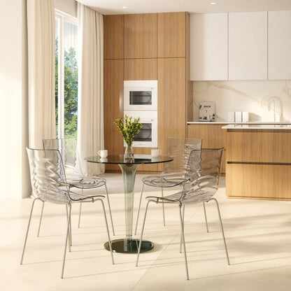 Lonia Modern Clear Glass Top Dining Table With Acrylic Base - Elax Furniture