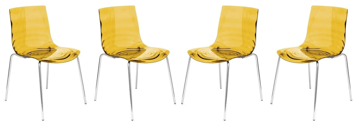 Astor Water Ripple Design Dining Chair Set of 4 - Elax Furniture