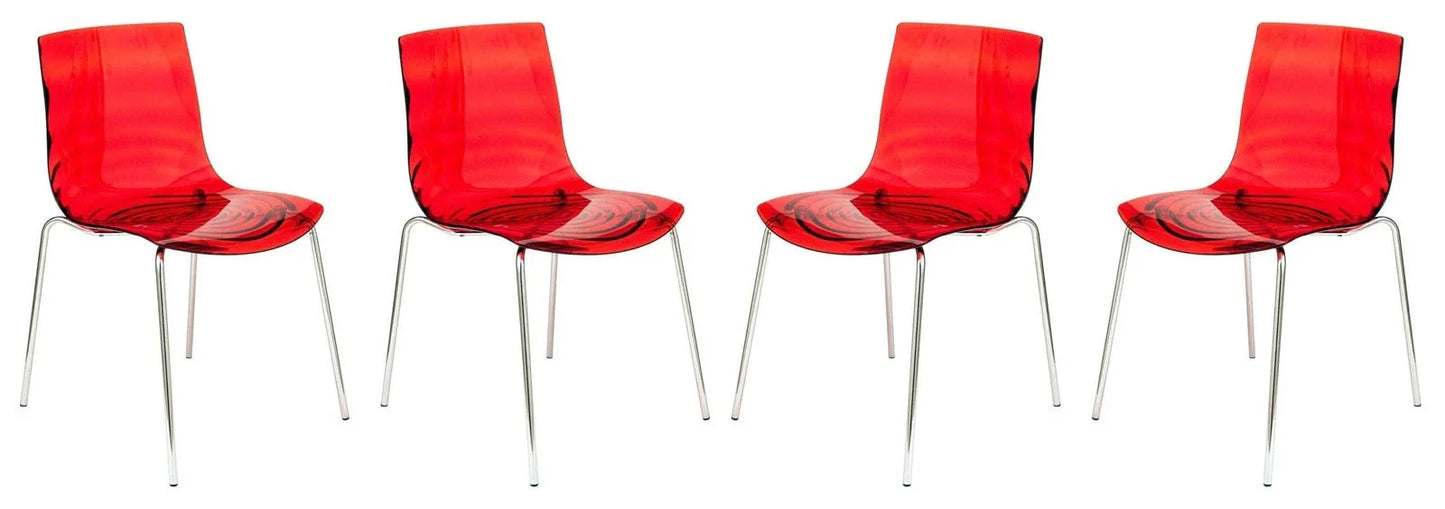 Astor Water Ripple Design Dining Chair Set of 4 - Elax Furniture