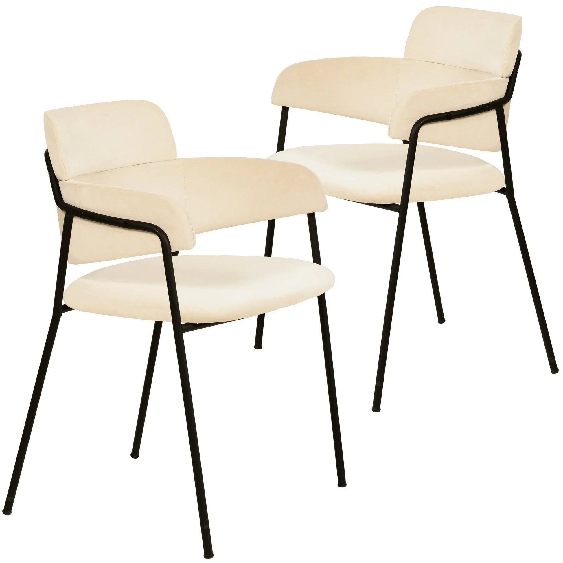 Axis Upholstered Dining Chair with Powder-Coated Stainless Steel Legs Set of 2 - Elax Furniture