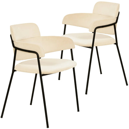 Axis Upholstered Dining Chair with Powder-Coated Stainless Steel Legs Set of 2 - Elax Furniture