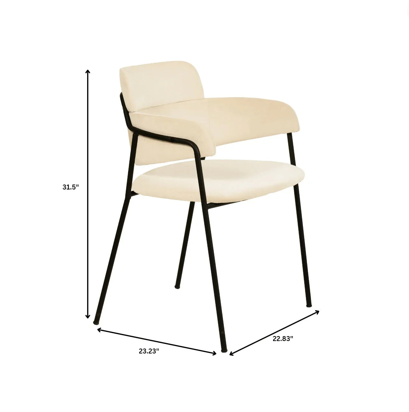 Axis Upholstered Dining Chair with Powder-Coated Stainless Steel Legs Set of 2 - Elax Furniture