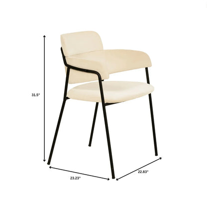 Axis Upholstered Dining Chair with Powder-Coated Stainless Steel Legs Set of 2 - Elax Furniture