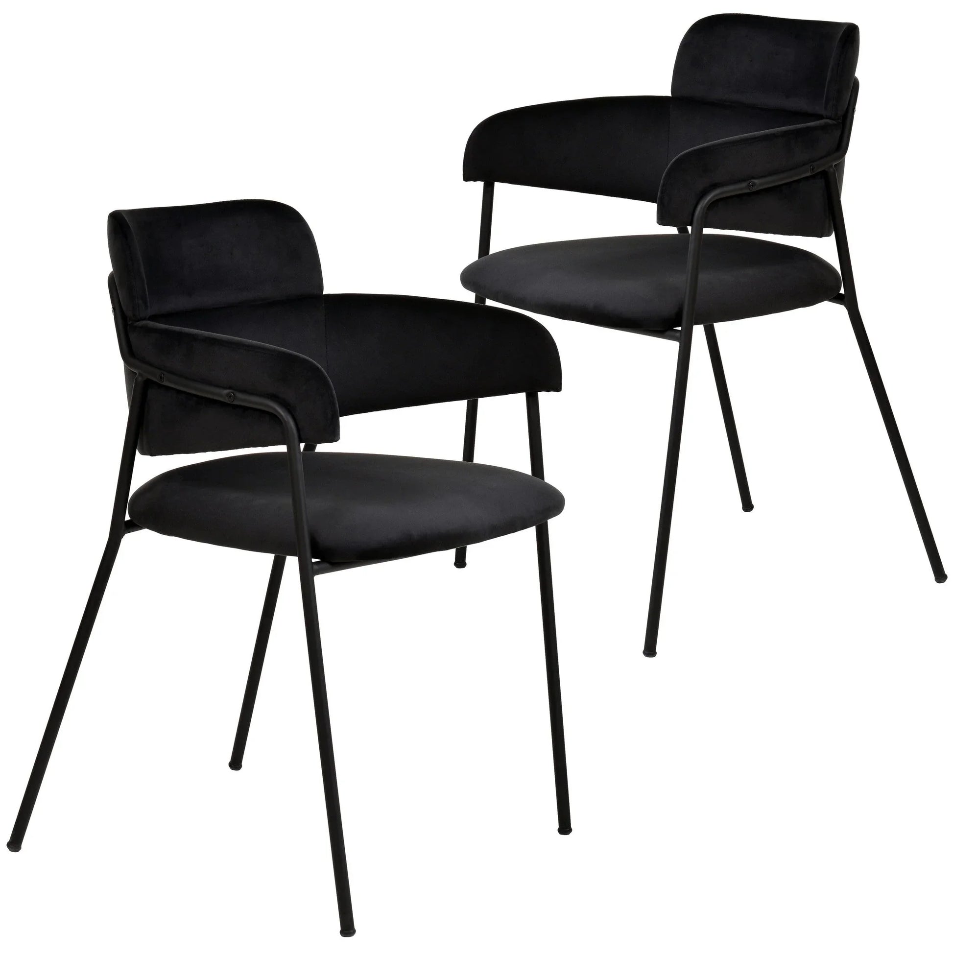 Axis Upholstered Dining Chair with Powder-Coated Stainless Steel Legs Set of 2 - Elax Furniture