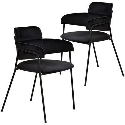 Axis Upholstered Dining Chair with Powder-Coated Stainless Steel Legs Set of 2 - Elax Furniture