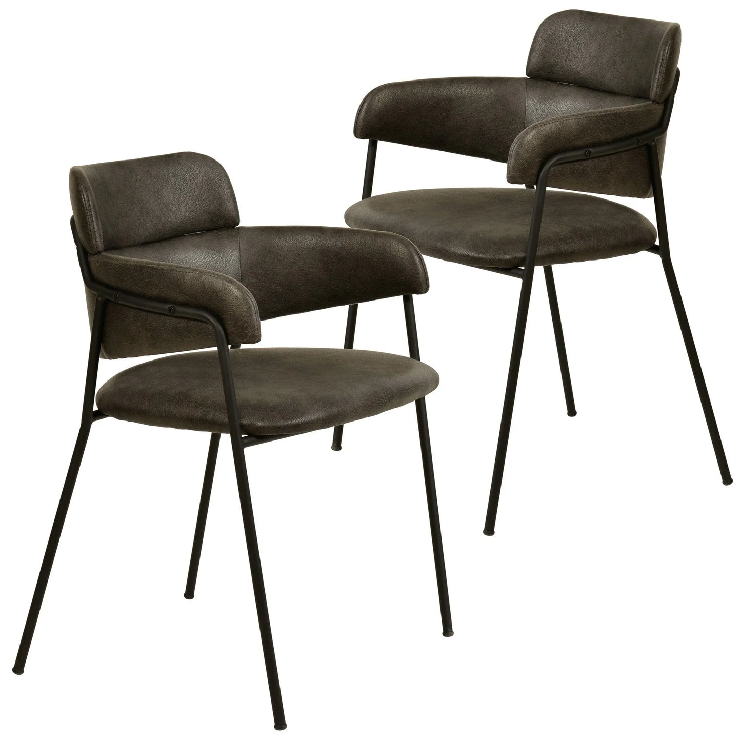 Axis Upholstered Dining Chair with Powder-Coated Stainless Steel Legs Set of 2 - Elax Furniture