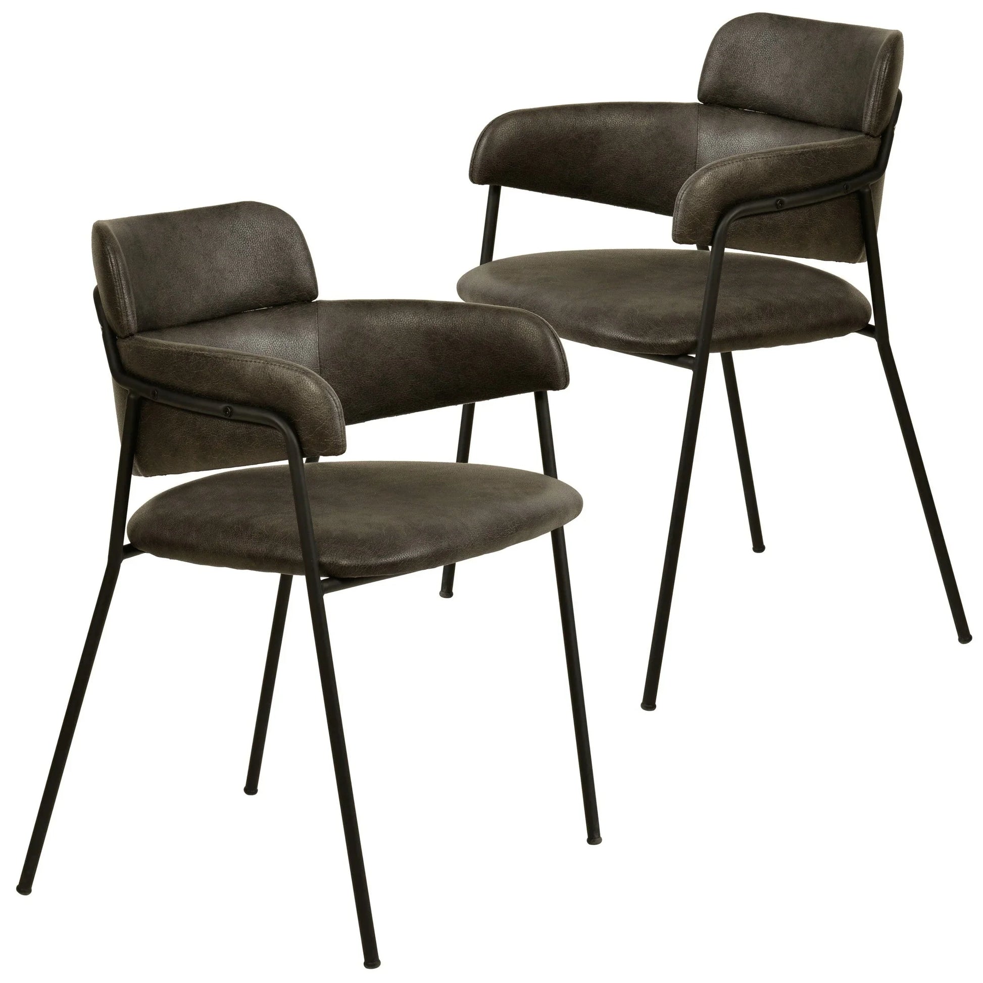 Axis Upholstered Dining Chair with Powder-Coated Stainless Steel Legs Set of 2 - Elax Furniture