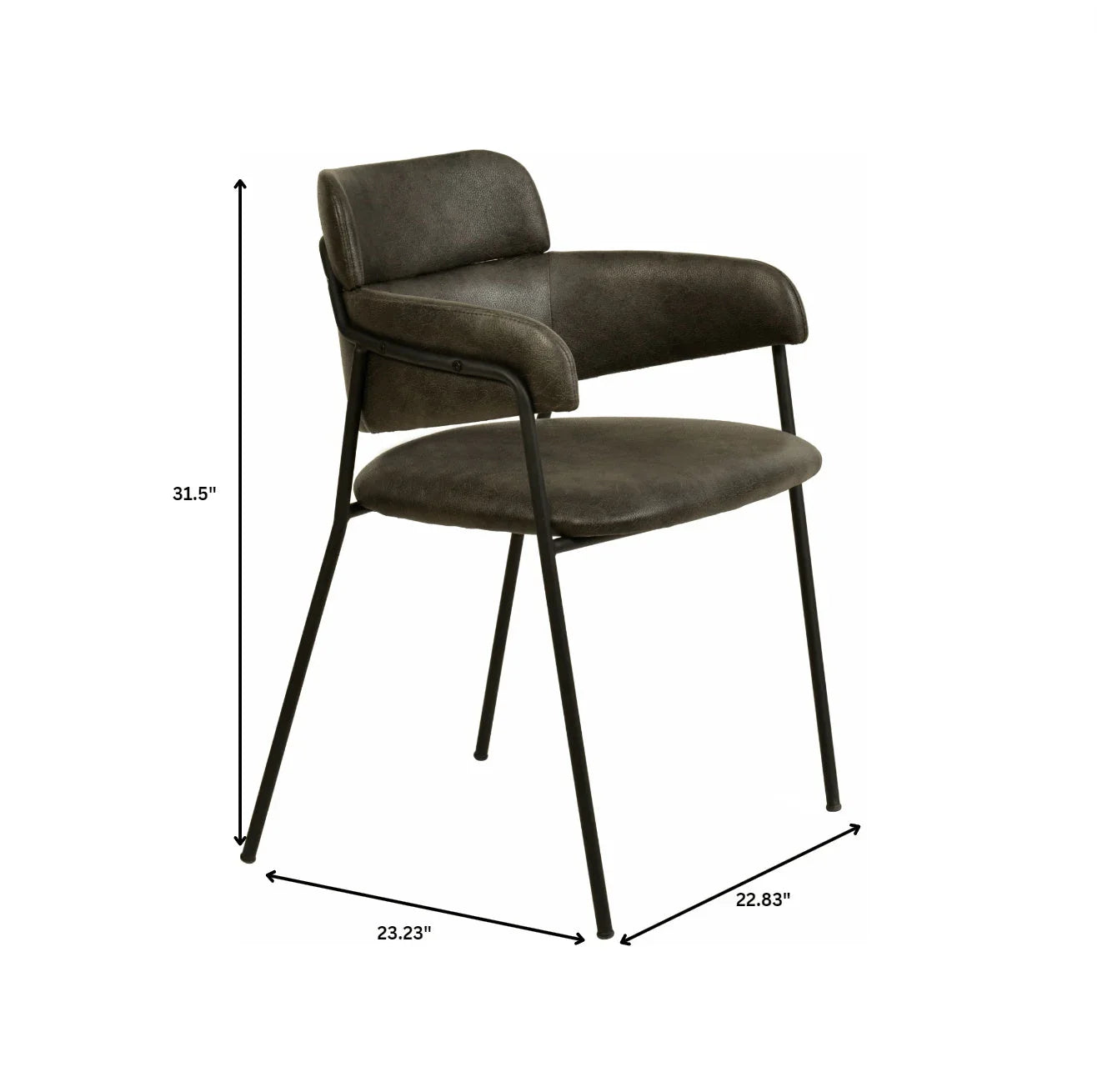 Axis Upholstered Dining Chair with Powder-Coated Stainless Steel Legs Set of 2 - Elax Furniture