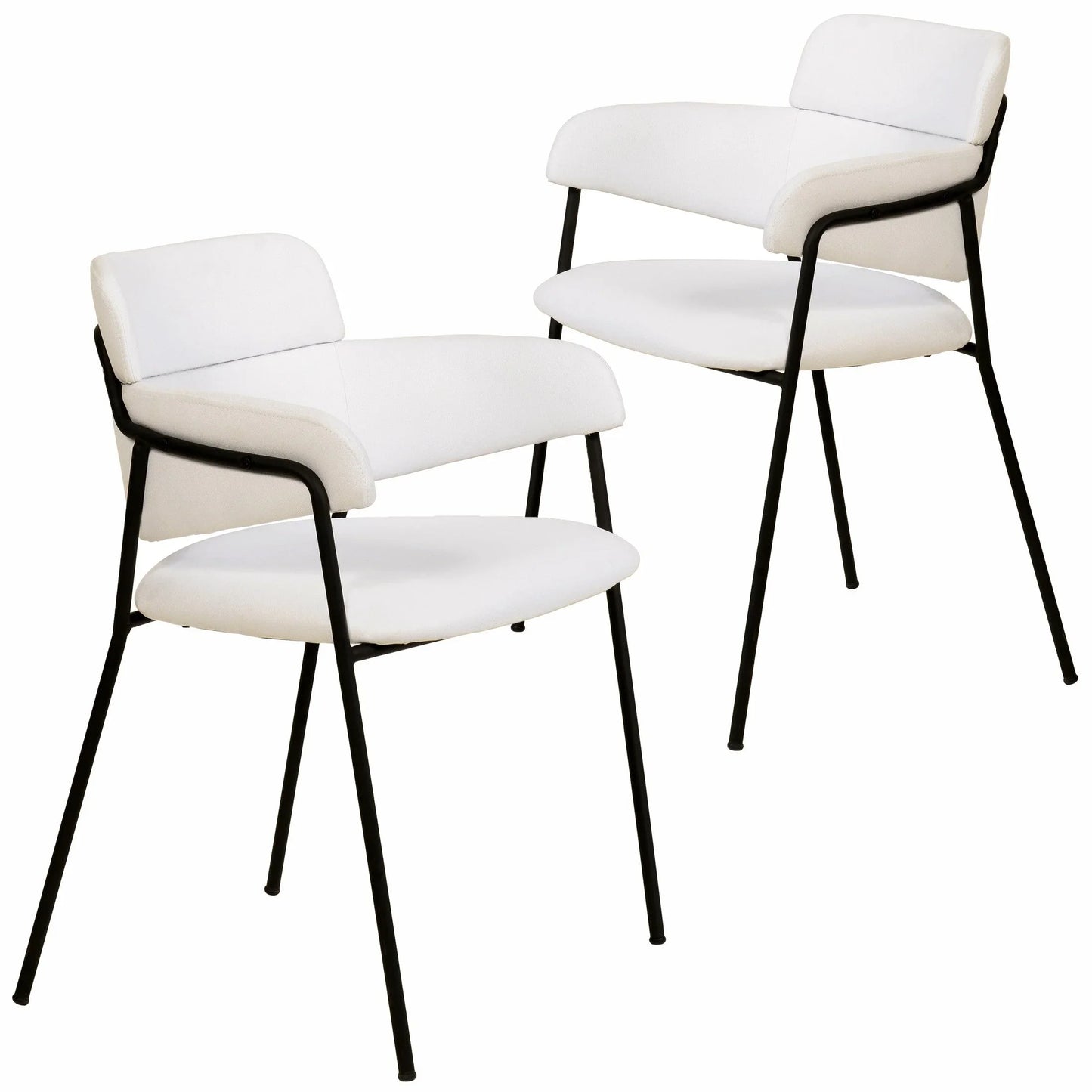 Axis Upholstered Dining Chair with Powder-Coated Stainless Steel Legs Set of 2 - Elax Furniture