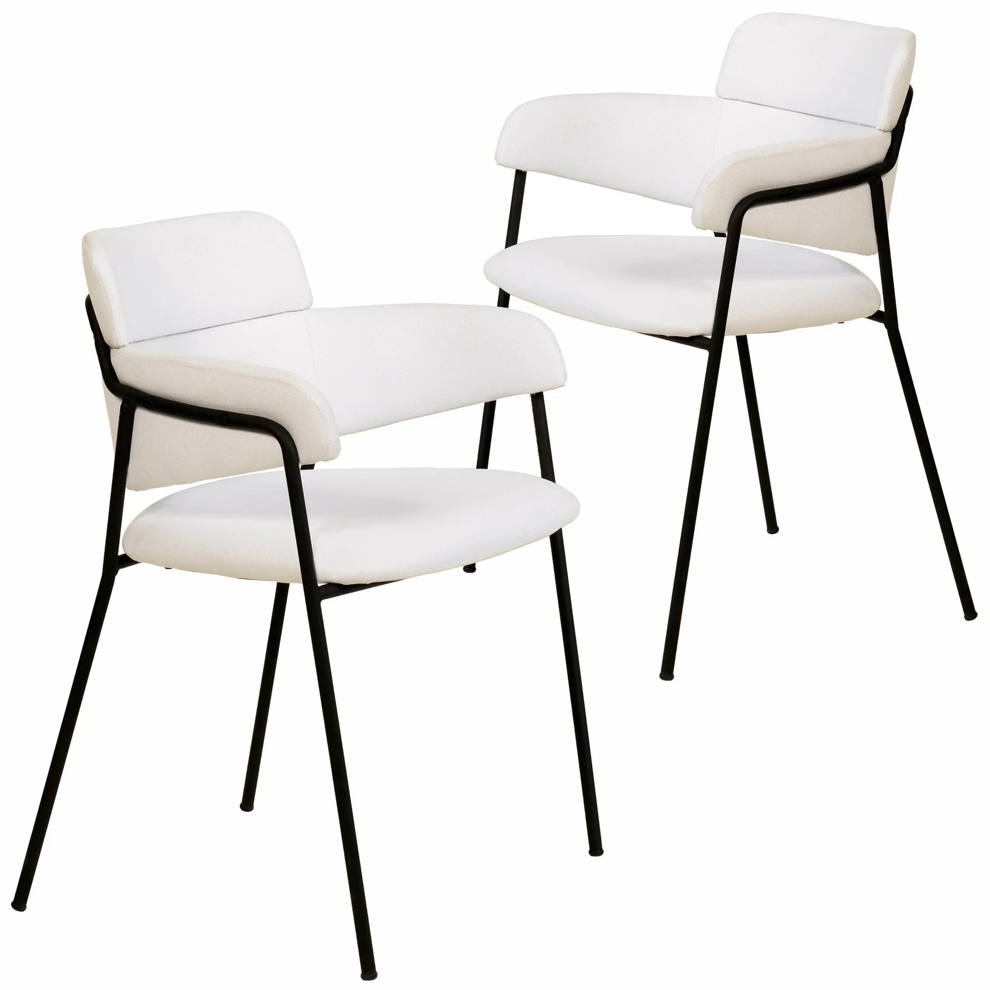 Axis Upholstered Dining Chair with Powder-Coated Stainless Steel Legs Set of 2 - Elax Furniture