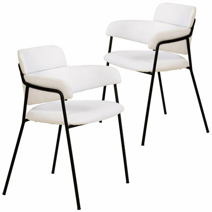Axis Upholstered Dining Chair with Powder-Coated Stainless Steel Legs Set of 2 - Elax Furniture