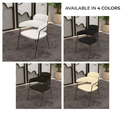 Axis Upholstered Dining Chair with Powder-Coated Stainless Steel Legs Set of 2 - Elax Furniture