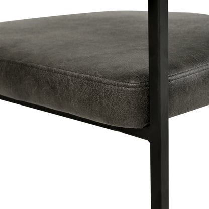 Aero Upholstered Dining Chair Curved Back Design Padded Seat in Iron - Elax Furniture