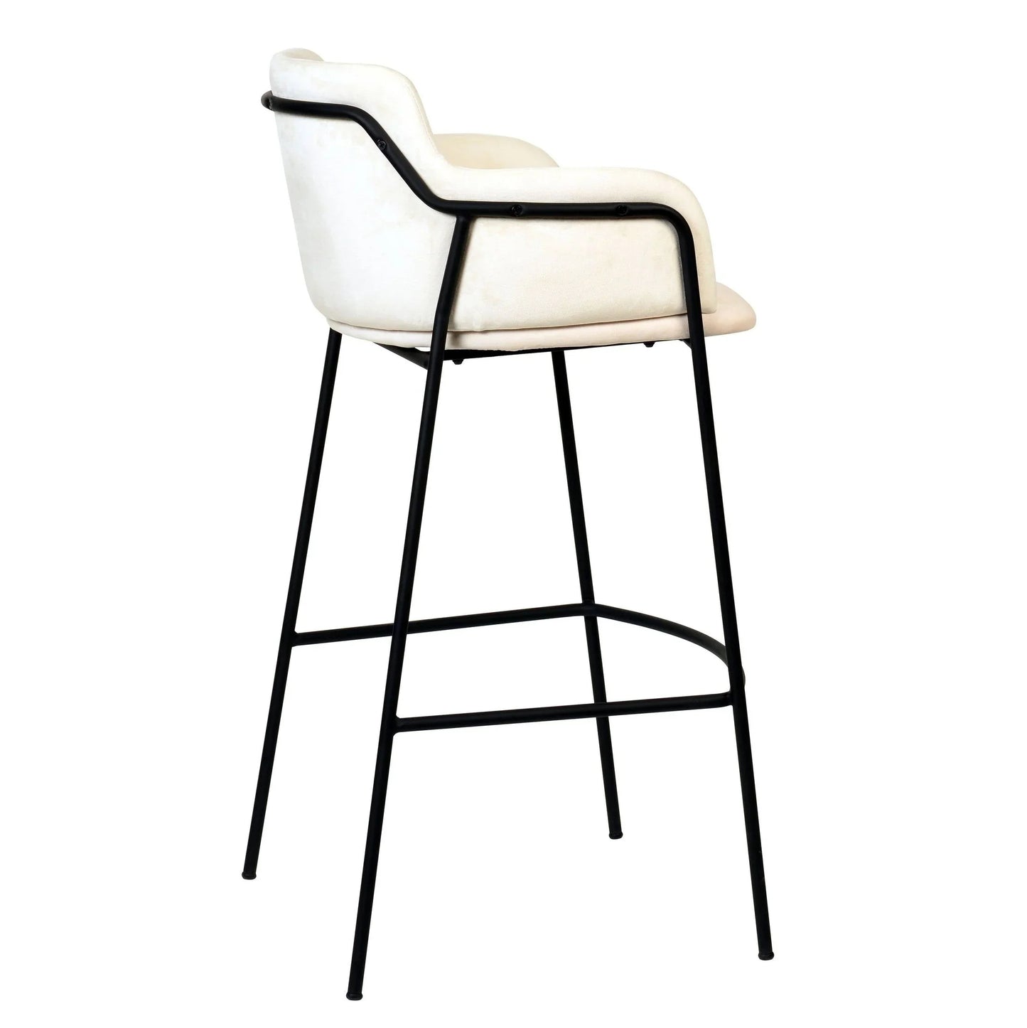 Axis 40" Bar Stool Ergonomic Pub Chair with Powder-Coated Stainless Steel Base and Footrest - Elax Furniture