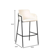 Axis 40" Bar Stool Ergonomic Pub Chair with Powder-Coated Stainless Steel Base and Footrest - Elax Furniture