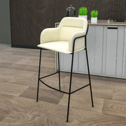 Axis 40" Bar Stool Ergonomic Pub Chair with Powder-Coated Stainless Steel Base and Footrest - Elax Furniture