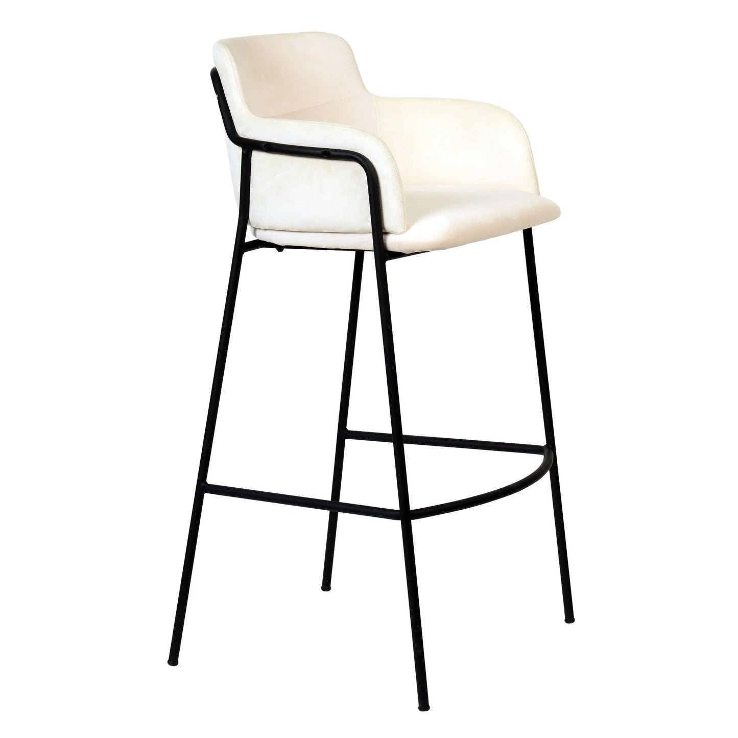 Axis 40" Bar Stool Ergonomic Pub Chair with Powder-Coated Stainless Steel Base and Footrest - Elax Furniture
