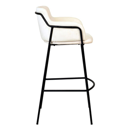 Axis 40" Bar Stool Ergonomic Pub Chair with Powder-Coated Stainless Steel Base and Footrest - Elax Furniture