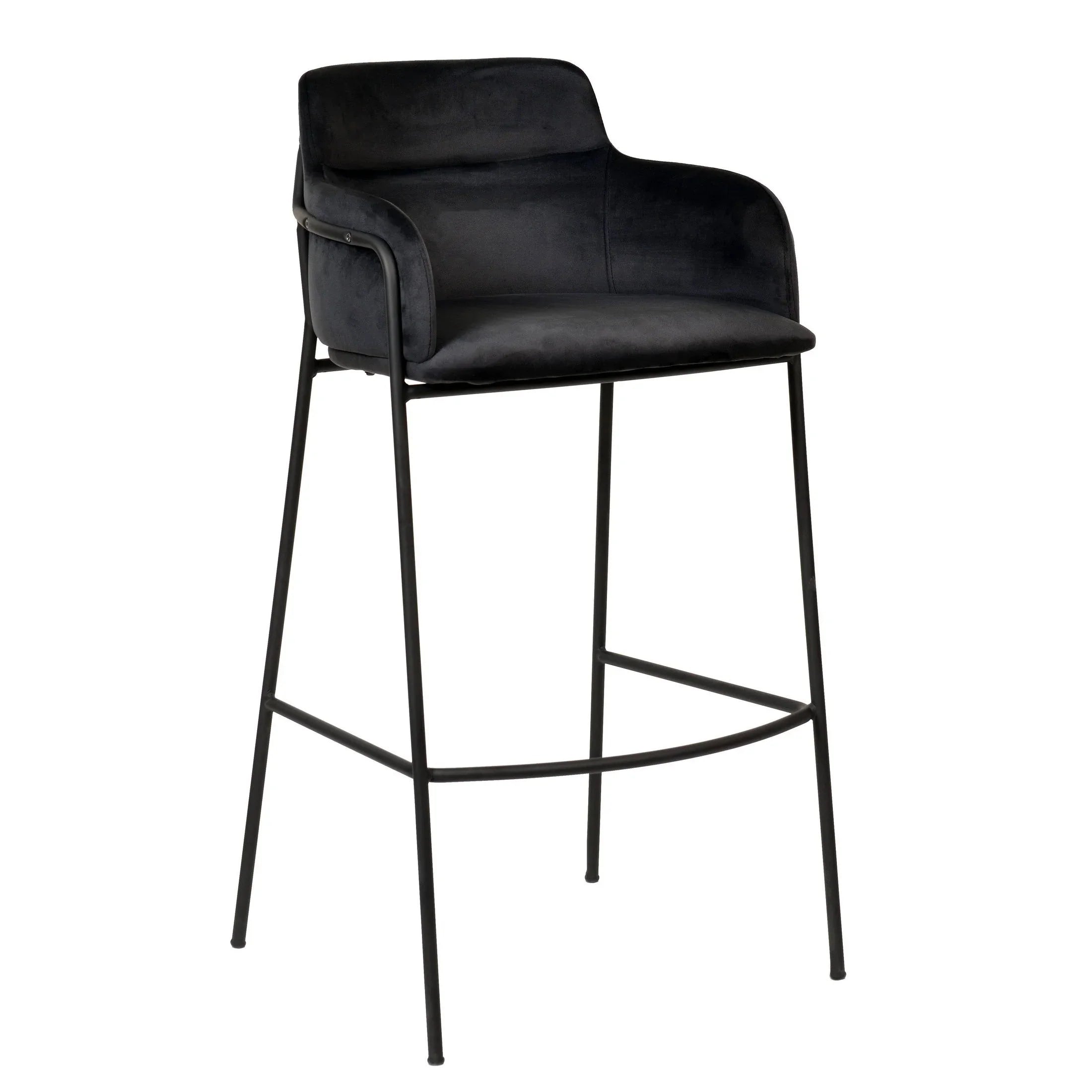 Axis 40" Bar Stool Ergonomic Pub Chair with Powder-Coated Stainless Steel Base and Footrest - Elax Furniture