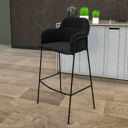 Axis 40" Bar Stool Ergonomic Pub Chair with Powder-Coated Stainless Steel Base and Footrest - Elax Furniture